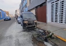 Queman minivan y contenedor de basura en el centro de Trujillo