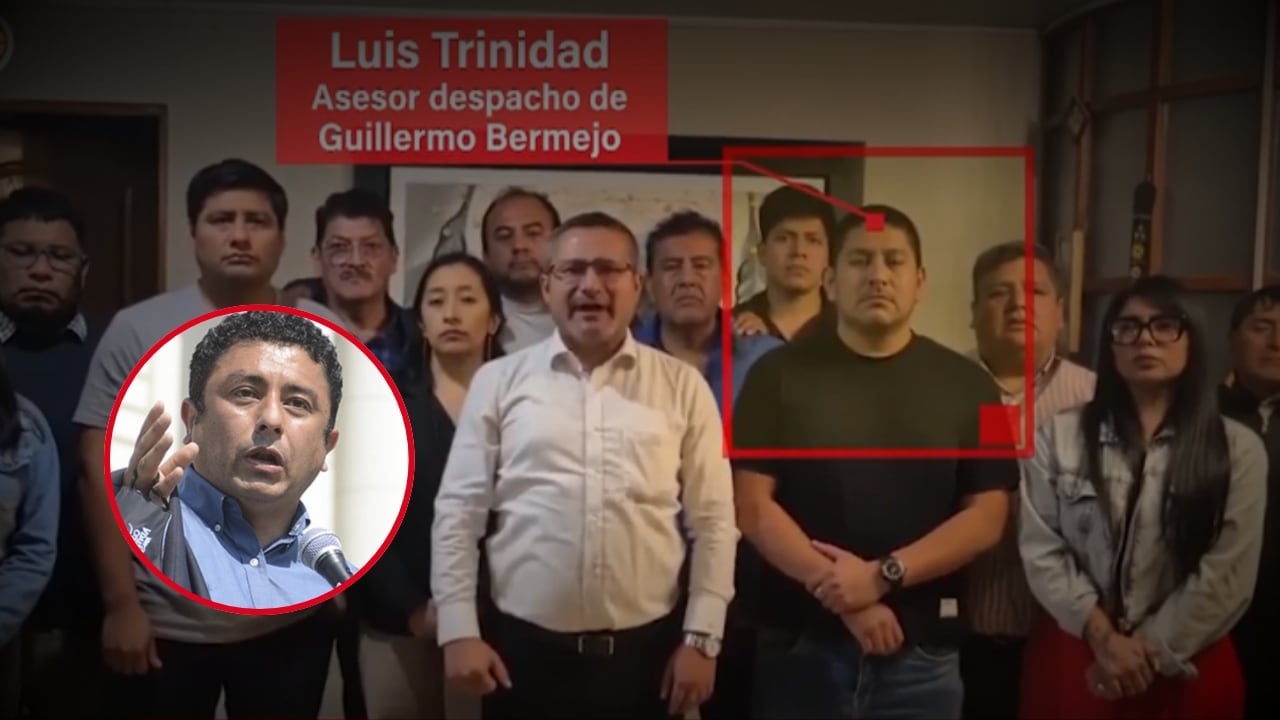 Trabajadores del despacho de Guillermo Bermejo apoyaron campaña para Ronald Atencio en pleno horario laboral. Composición: Diario Correo.