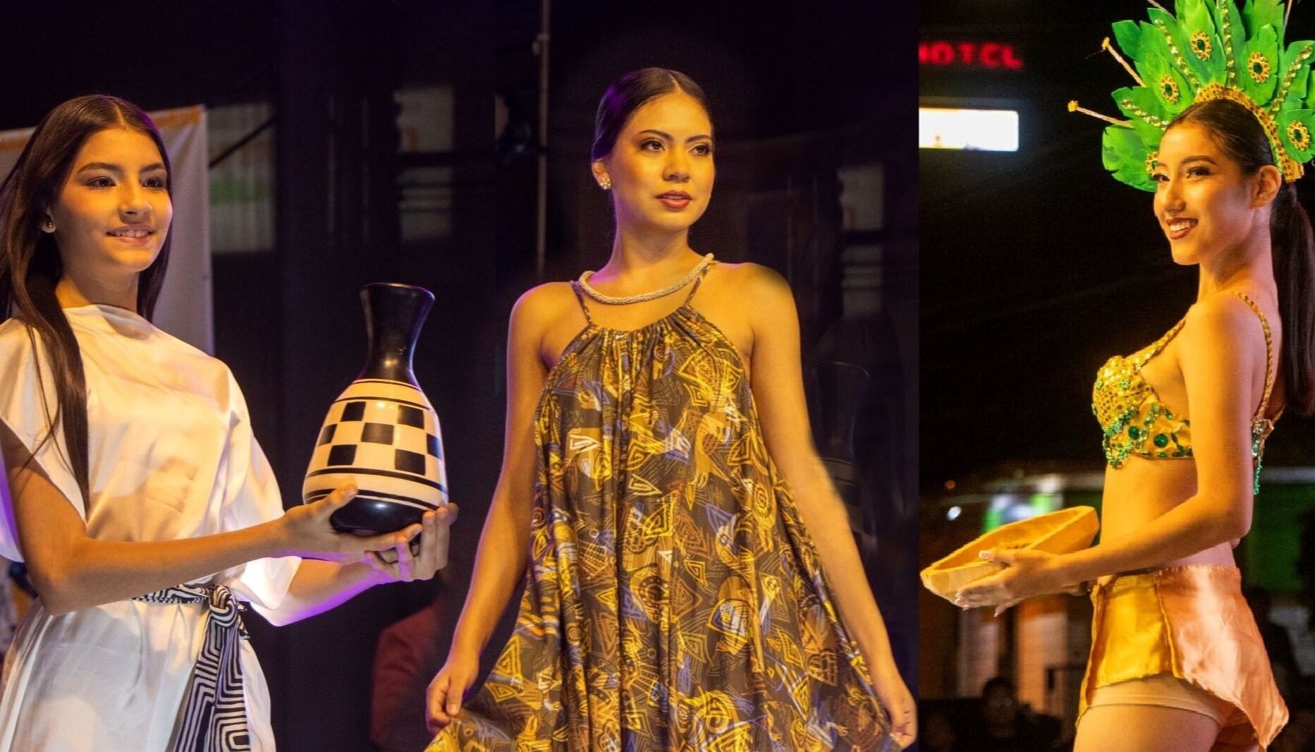 Participaron bellas mujeres que se lucieron en la pasarela con hermosos atuendos.