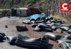 Tráiler cargado de semillas se despista y vuelca en la vía Canta–Huayllay