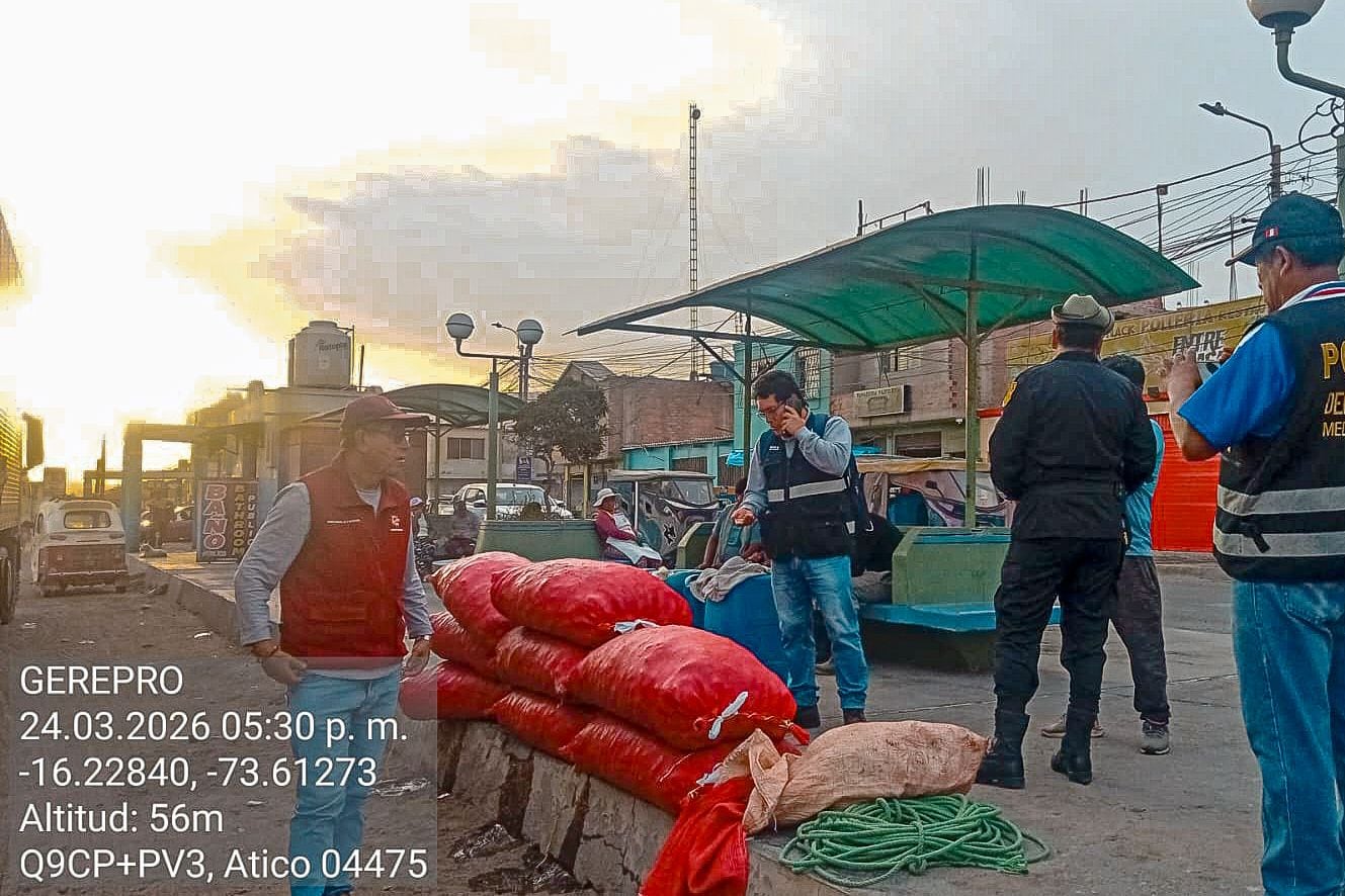 Los sacos de choro estaban en la Panamericana Sur, listo para su traslado