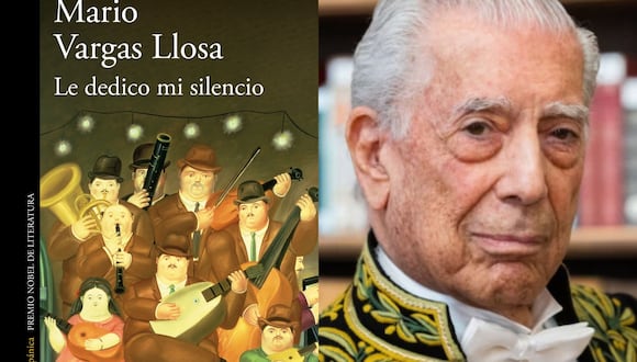 Mario Vargas Llosa junto a la portada de su novela "Le dedico mi silencio" (Foto: Alfaguara / EFE)