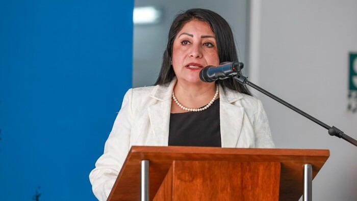 La presidenta del Consejo de Ministros indicó que el Ejecutivo evalúa perfiles técnicos tras la renuncia presentada por el ministro Luis Quiroz.. Foto: PCM