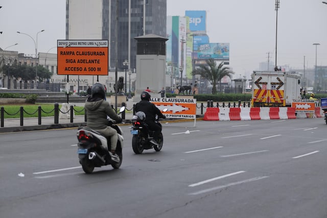 Así se ve el cierre del paso a desnivel de la Vía Expresa por obras de la Línea 2 del Metro (Fotos: Hugo Pérez/GEC)