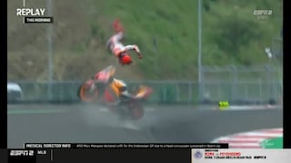 Marc Márquez sufre dolorosa caída en el calentamiento en el campeonato de motociclismo (VIDEO)