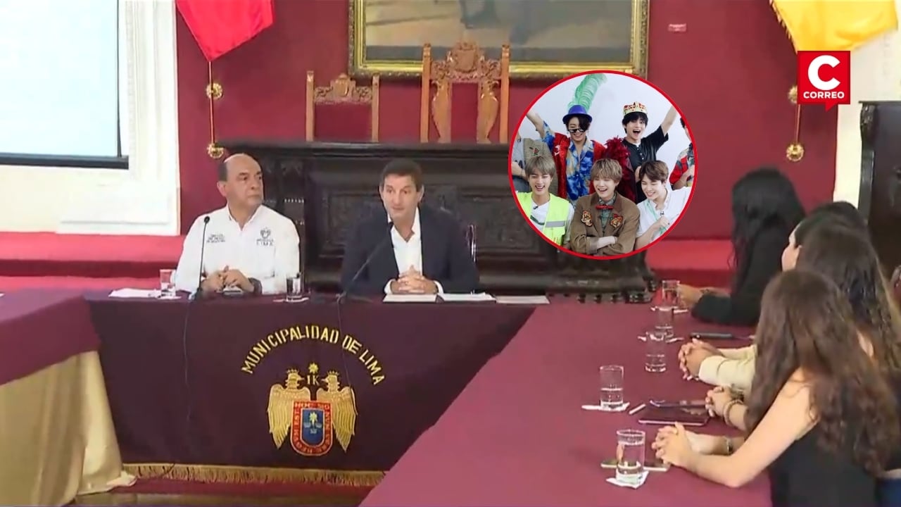 Renzo Reggiardo asegura que no sabe si Keiko Fujimori recibirá a BTS en Palacio de Gobierno. Composición: Diario Correo.