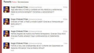 Los últimos tuits de Hugo Chávez antes de su muerte