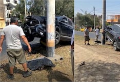 Ica: camioneta impacta contra poste de 10 metros en el primer día del 2025