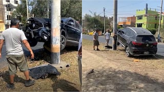 Ica: camioneta impacta contra poste de 10 metros en el primer día del 2025