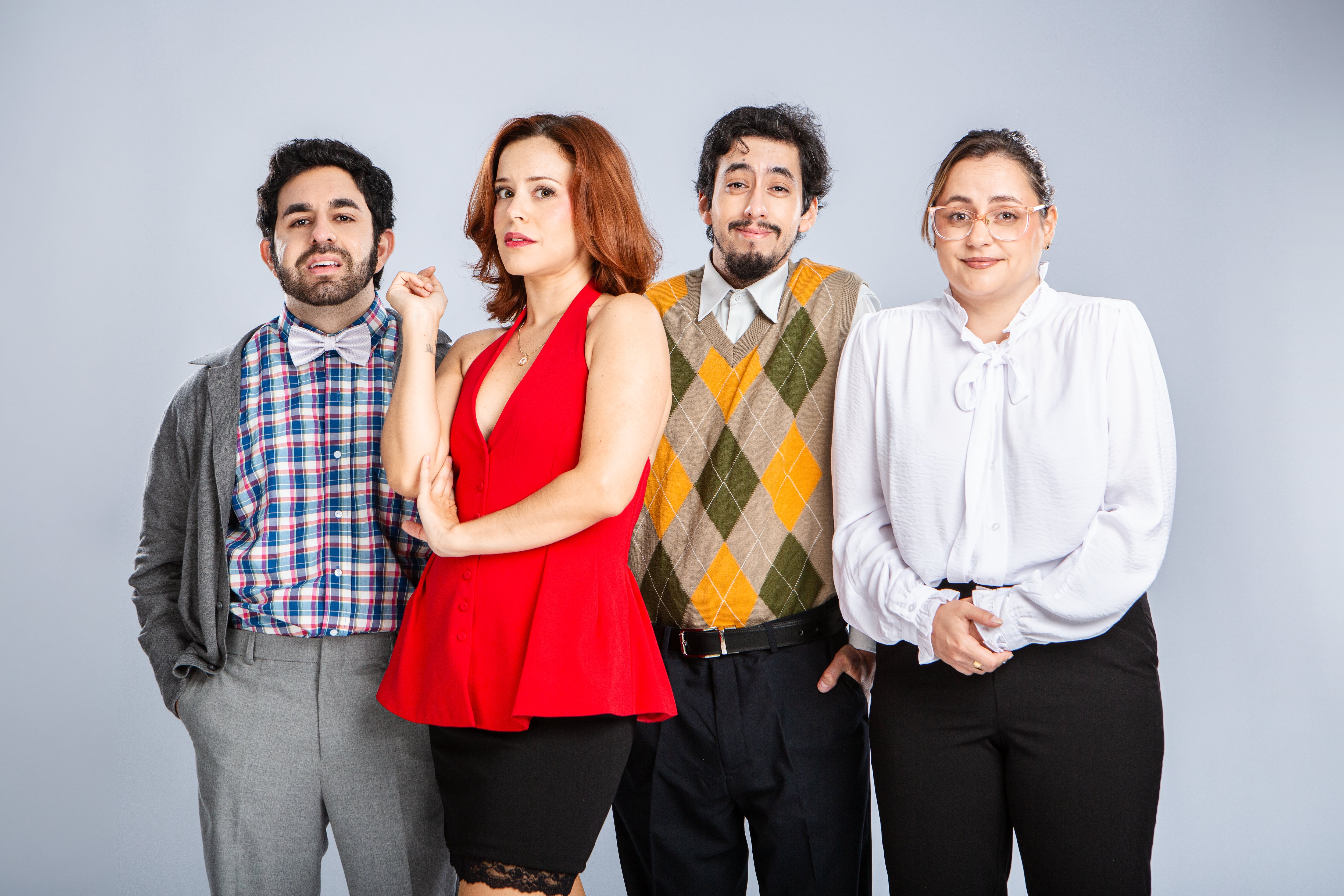 Joaquín Escobar, Andrea Aguirre, Franco Iza y Airam Galliani en la obra 'El Jefe del Jefe'.
