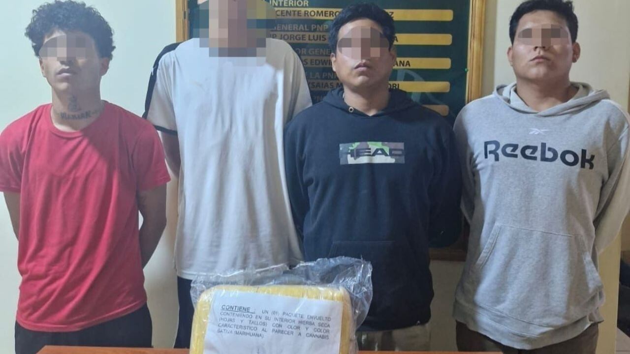 Cuatro personas fueron intervenidas durante la diligencia policial, entre ellos, un menor de 17 años. Los mayores de edad serán procesados por presunto delito contra la salud pública. (Foto: PNP)