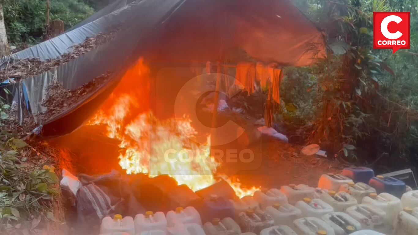 Laborato destruido por los Sinchis de Mazamari