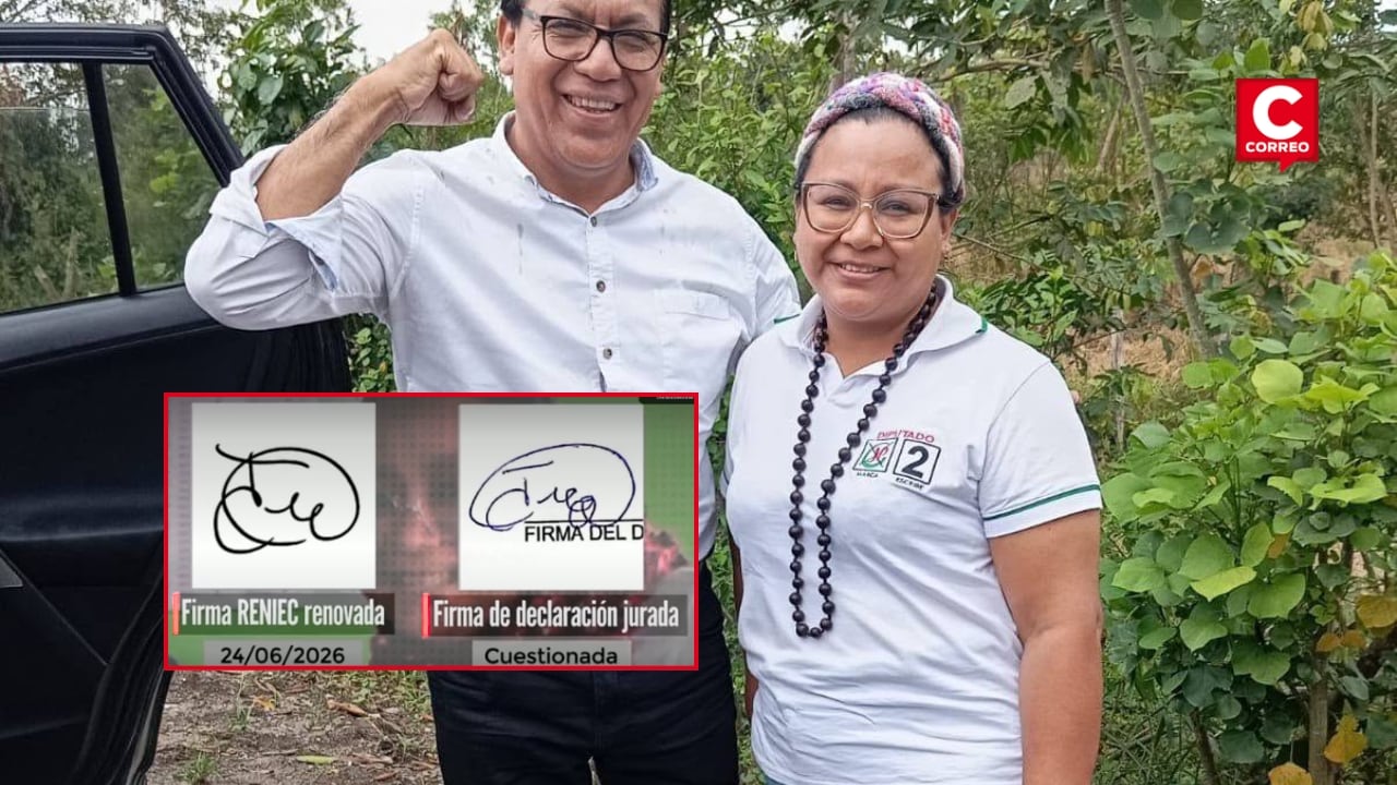 Diputada electa de Juntos por el Perú es investigada por presunta falsificación de firmas y huellas. Composición: Diario Correo.