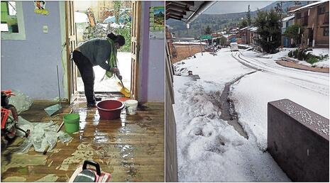 Granizada daña techos de calamina y arrasa cultivos en la ciudad de Coracora