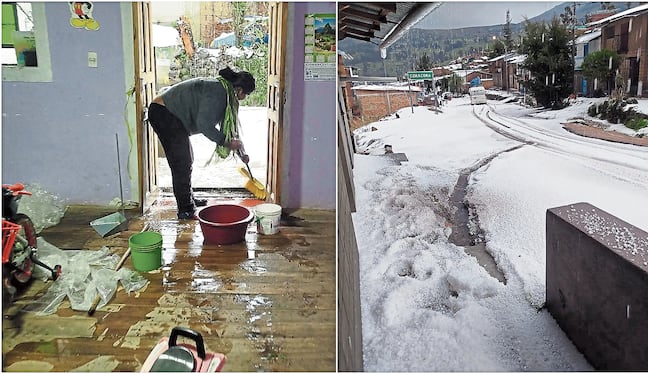 Granizada daña techos de calamina y arrasa cultivos en la ciudad de Coracora