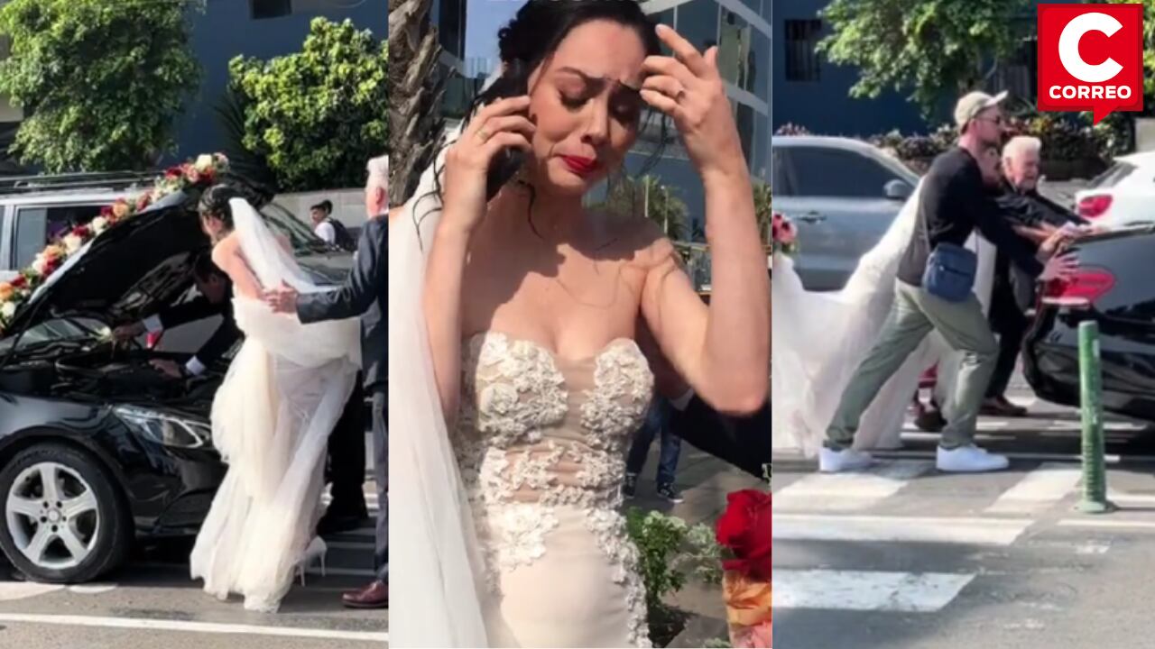 Novia rompe en llanto luego de que auto que la llevaría a su boda se malograra en Larcomar