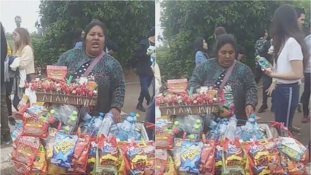 Señora sorprende con su peculiar forma de vender agua (VIDEO)