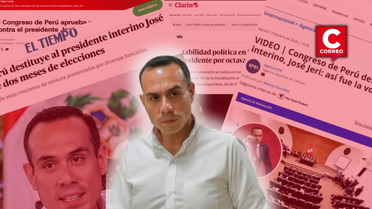 Medios de Colombia, Chile, Argentina, entre otros, llevaron a sus portadas la decisión del Parlamento peruano de destituir a José Jerí.
