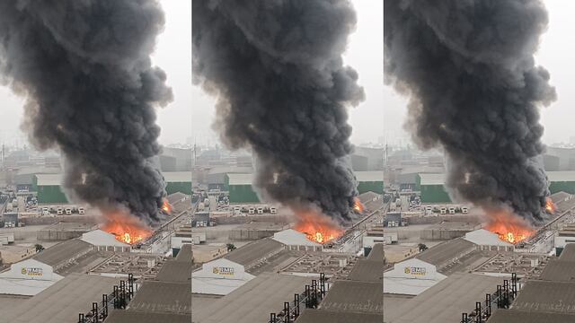 El Agustino: bomberos atienden incendio de grandes proporciones en la Av. Nicolás Ayllón