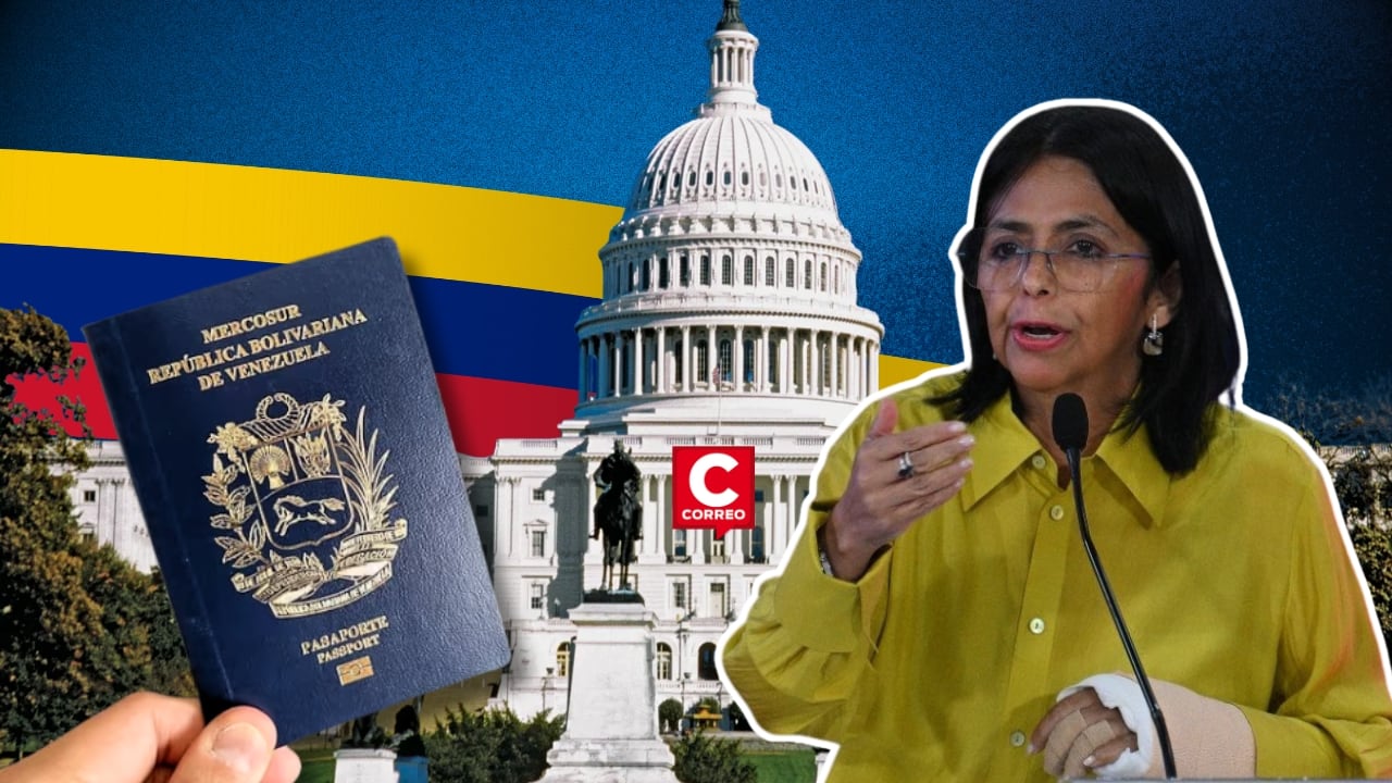 Delcy Rodríguez pide visa a EE.UU. para negociar pese a sanciones por violaciones a derechos humanos. Composición: Diario Correo.