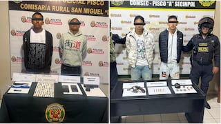 Pisco: policía da duro golpe contra presuntas bandas delictivas durante el fin de semana