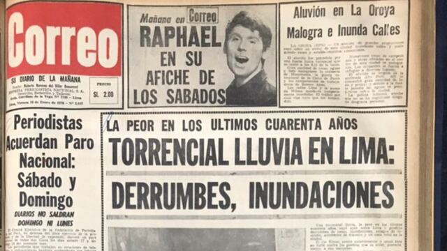 Lluvia torrencial de 1970: Estas fueron las portadas de Correo sobre este hecho que afectó a Lima (FOTOS)