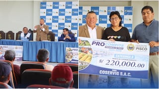 Cinco organizaciones de Pisco reciben cofinanciamiento para fortalecer sus actividades productivas