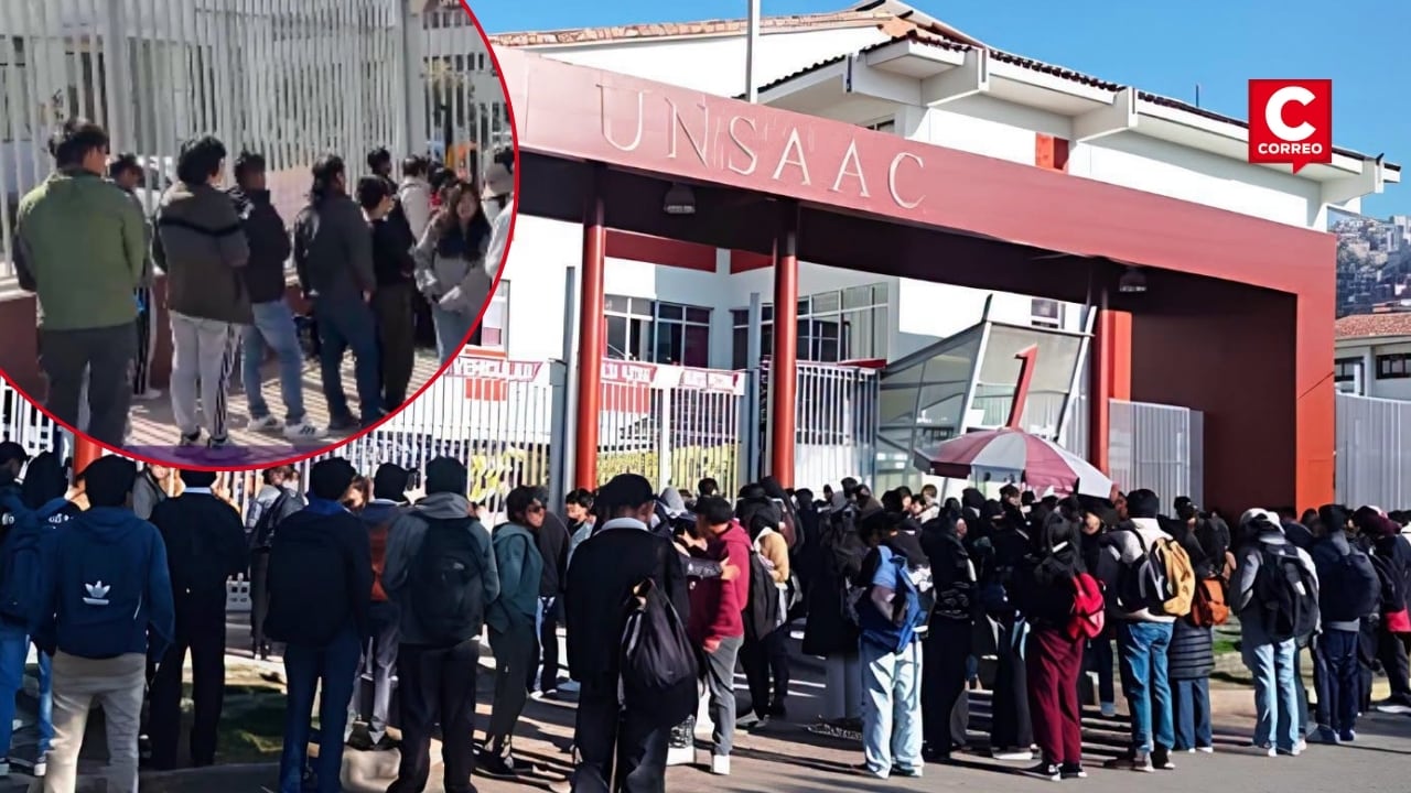 Cusco: estudiantes toman Universidad San Antonio Abad para exigir mejoras académicas. Composición: Diario Correo.