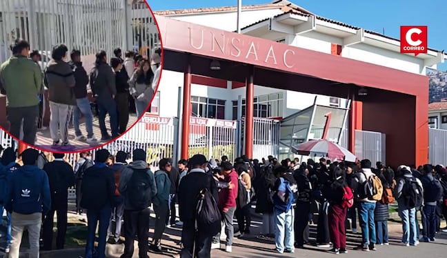 Cusco: estudiantes toman Universidad San Antonio Abad para exigir mejoras académicas. Composición: Diario Correo.