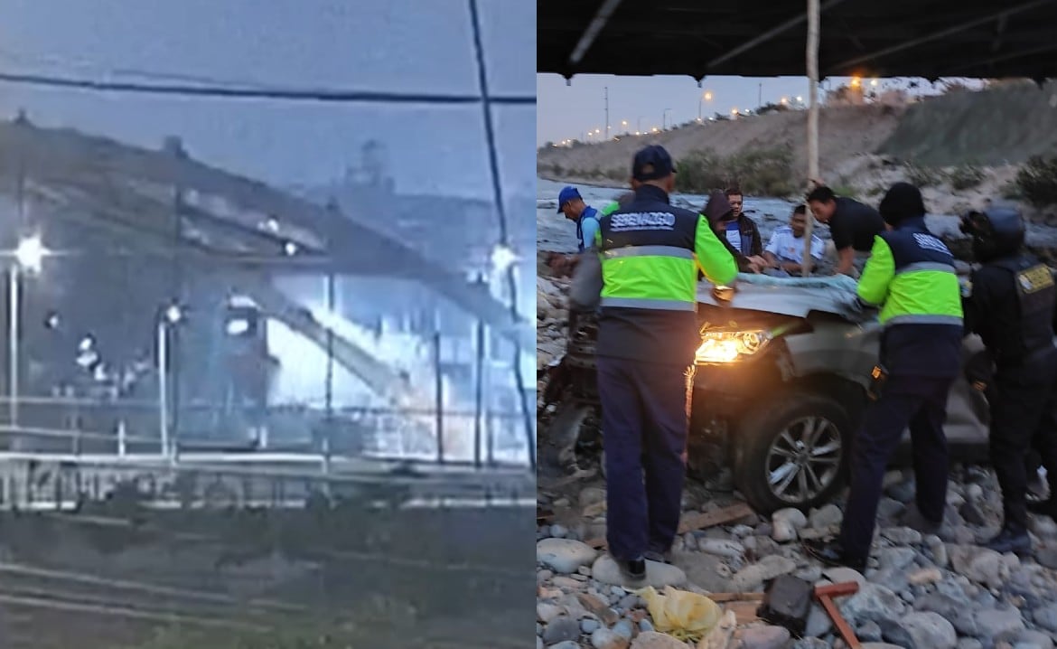 Accidente en el Río Rímac. (Foto: captura de pantalla / composición GEC)