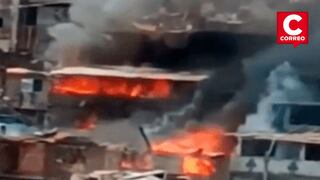 El Agustino: bomberos atienden incendio de gran magnitud en avenida 10 de Noviembre