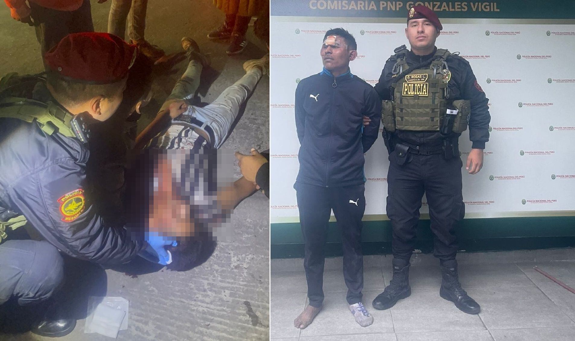 Joven fue atacado con ladrillo por auxiliar a mujer asaltada, luego se detuvo a un presunto delincuente