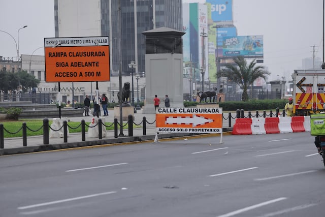 Así se ve el cierre del paso a desnivel de la Vía Expresa por obras de la Línea 2 del Metro (Fotos: Hugo Pérez/GEC)