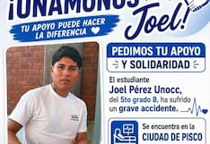 Pisco se une por Joel: estudiante permanece en UCI tras sufrir grave accidente
