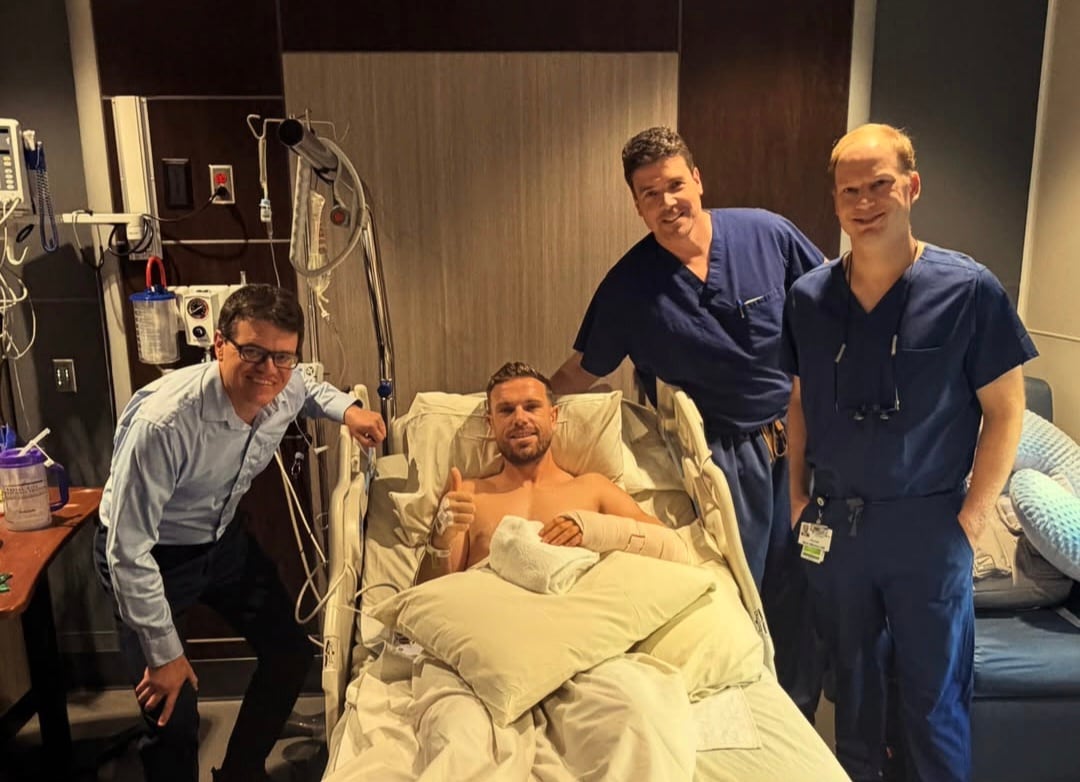 Jordan Henderson en el hospital. Foto: Instagram.