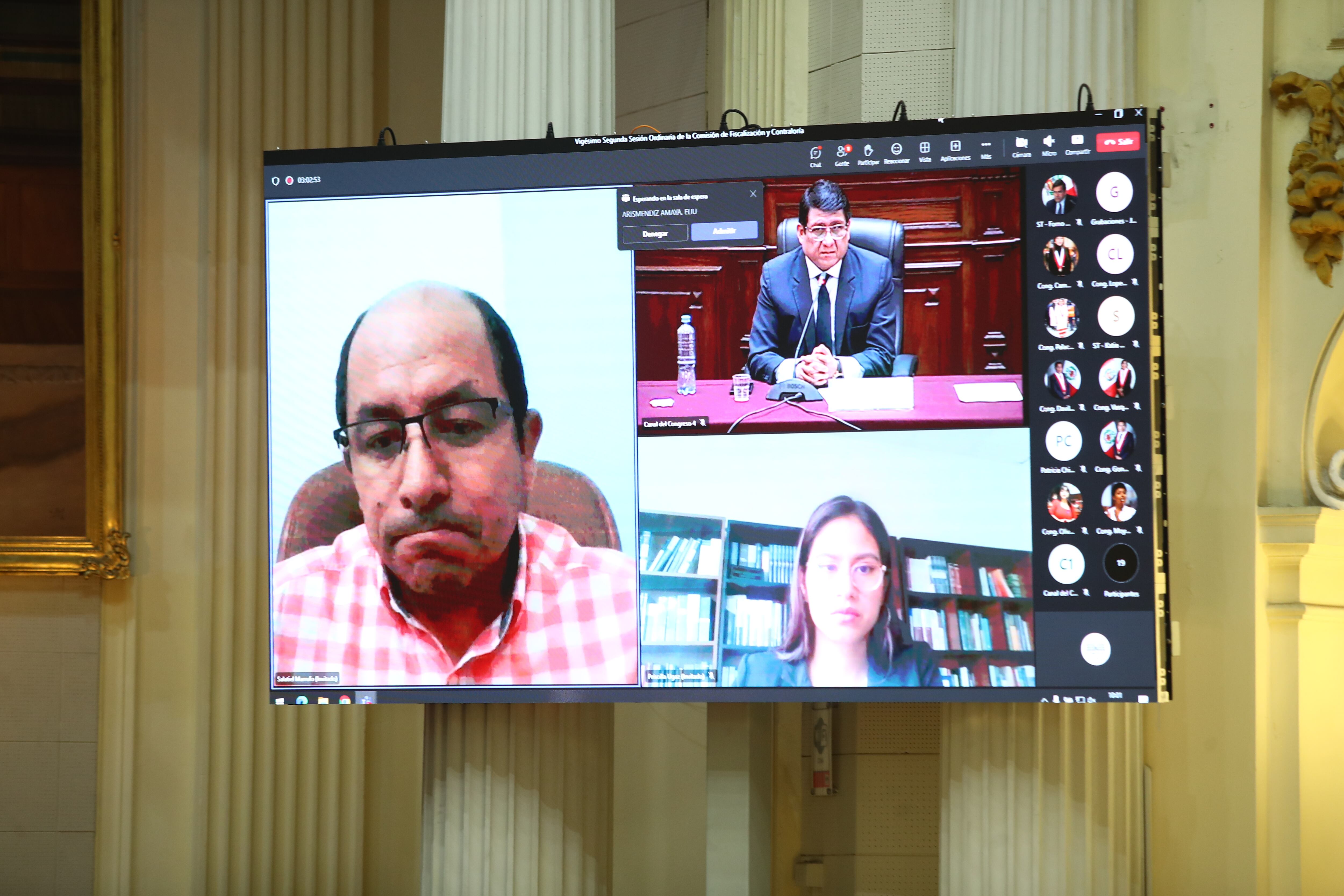 Salatiel Marrufo se presentó virtualmente en la Comisión de Fiscalización del Congreso. (Foto: Jorge Cerdán/GEC)