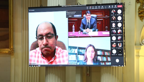 Salatiel Marrufo se presentó virtualmente en la Comisión de Fiscalización del Congreso. (Foto: Jorge Cerdán/GEC)