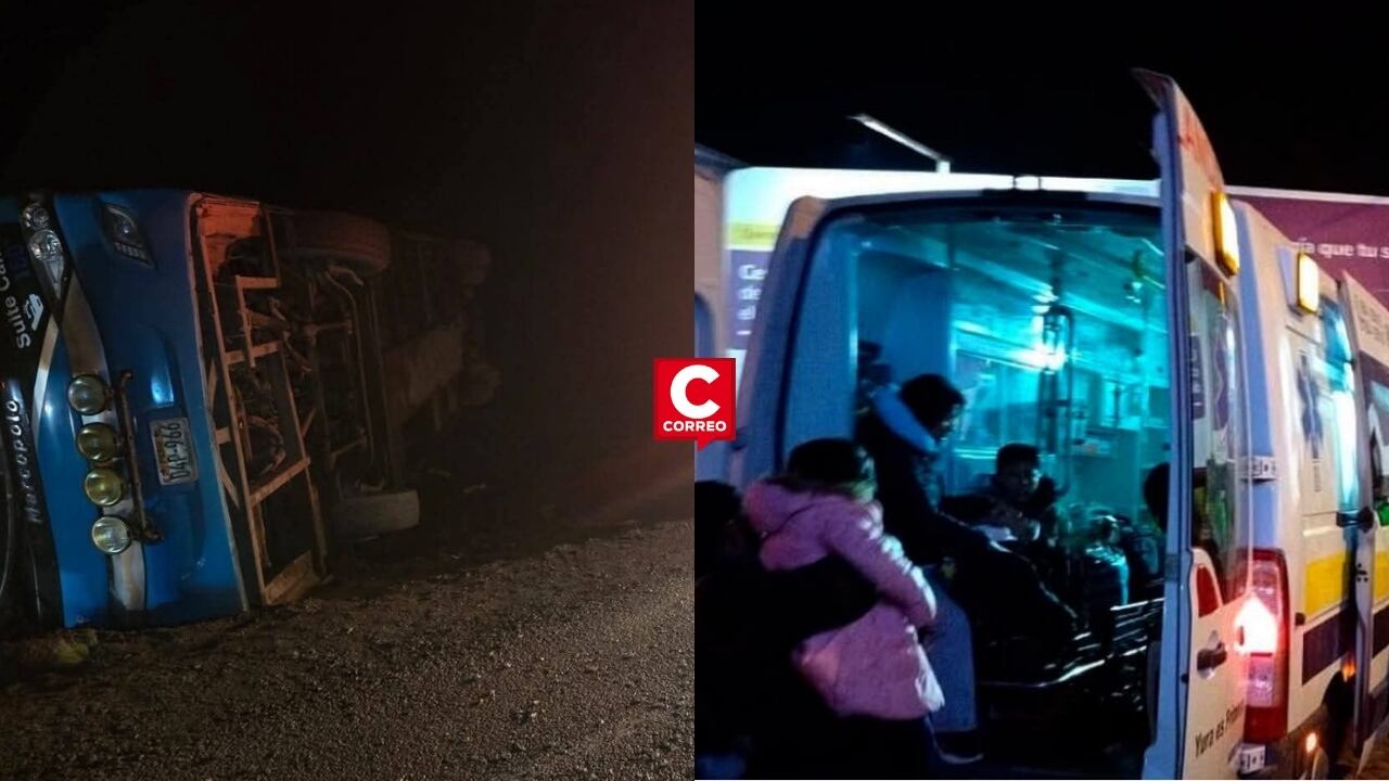 Arequipa: accidente de bus interprovincial deja un fallecido y 28 heridos en Imata. Composición: Diario Correo.