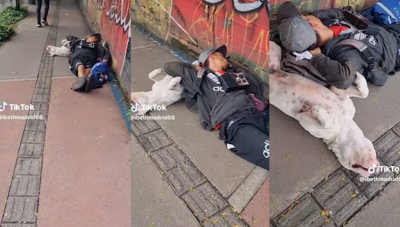 Perro durmió con su perro en plena calle. (Foto: composición EC)