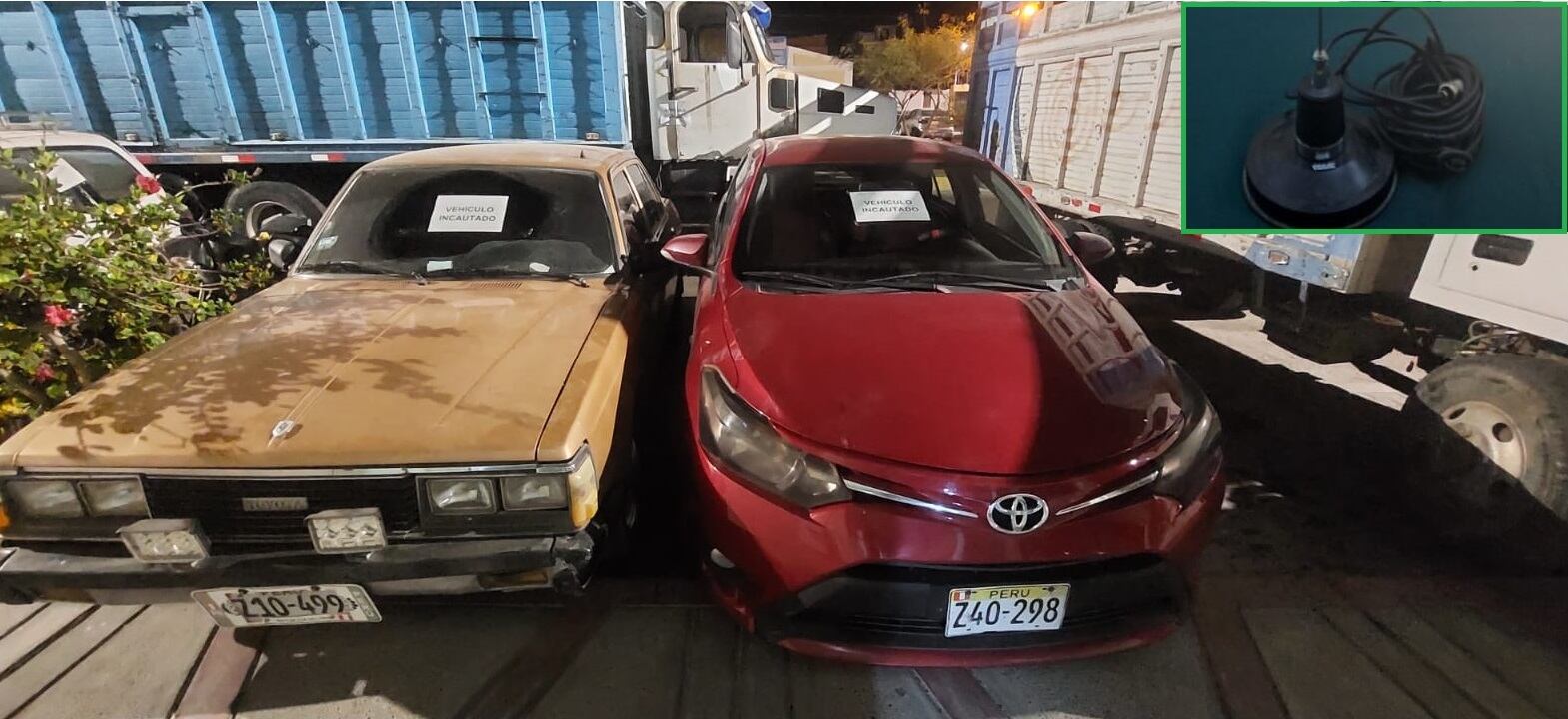 Camión usado para el transporte y auto como "liebre" tenían equipos de comunicación