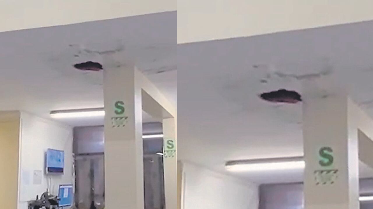 La rotura de una tubería de agua comprometió la estructura, según se puede apreciar por la mancha de humedad en la zona dañada y las imparables goteras.