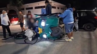 Chincha: menor y otros cuatro heridos deja aparatosa colisión entre mototaxis