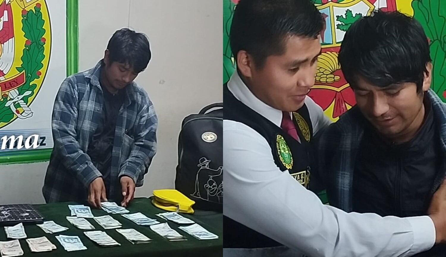 Esposos olvidaron mochila con sus ahorros en un taxi, pero la Policía logró ubicar a la persona que se había llevado el dinero. (Foto: Huaraz Informa)