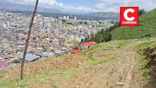 Derrumbe de cerro pone en riesgo 10 viviendas, en Huancayo