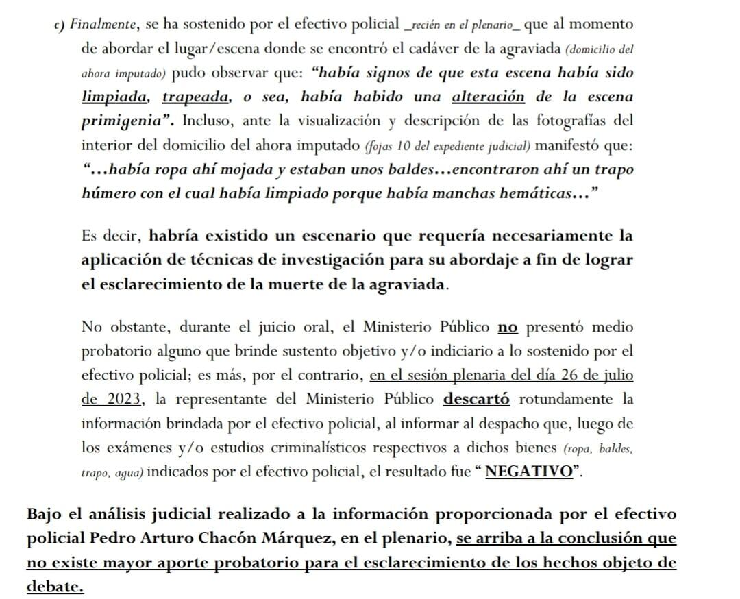 Parte del fallo judicial. (Foto: Captura)