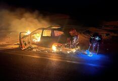 Arequipa: Vehículo se incendia en la Panamericana Sur en Ocoña - Camaná