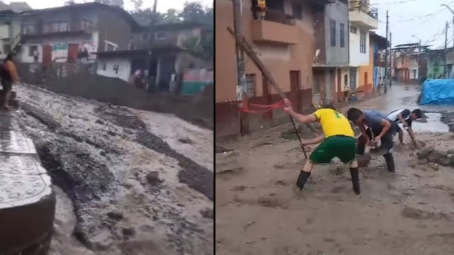 Huancabamba afectada por lluvia torrencial e inician trabajos de emergencia, en Piura (VIDEO)