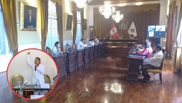 Durante sesión extraordinaria del Concejo Provincial de Trujillo que se realizó esta mañana.