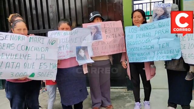 Padres acusan a tesorera de llevarse 3 mil soles y dejar sin fiesta de promoción a niños en Huancayo