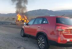 Nasca: vehículo se incendia tras brutal choque y dos personas mueren calcinadas